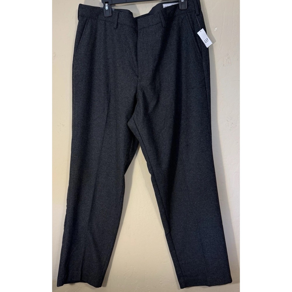 Gap Wool Blend Pants 38 x 32 Men 365 Straight Leg Trousers Charcoal Gray NEW